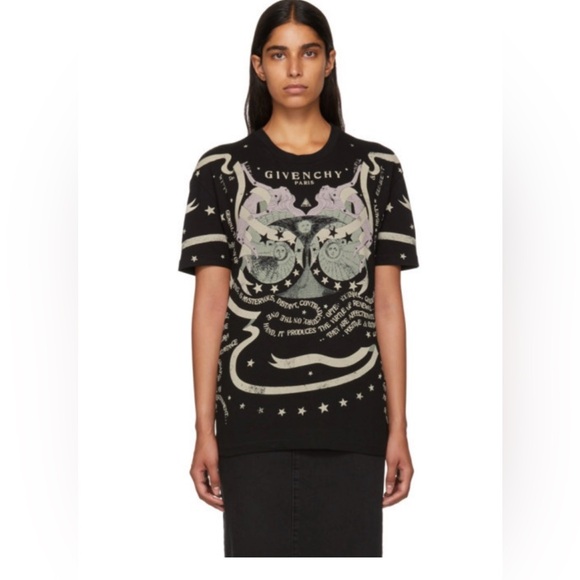 Givenchy Black Astrology Logo T-shirt - Picture 1 of 7